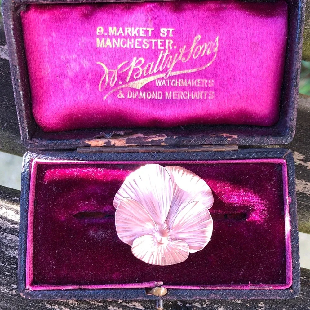 Antique pansy brooch